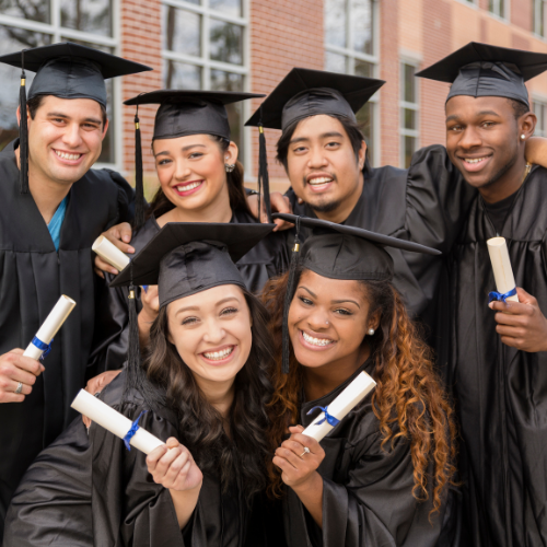 A multicultural group of graduates