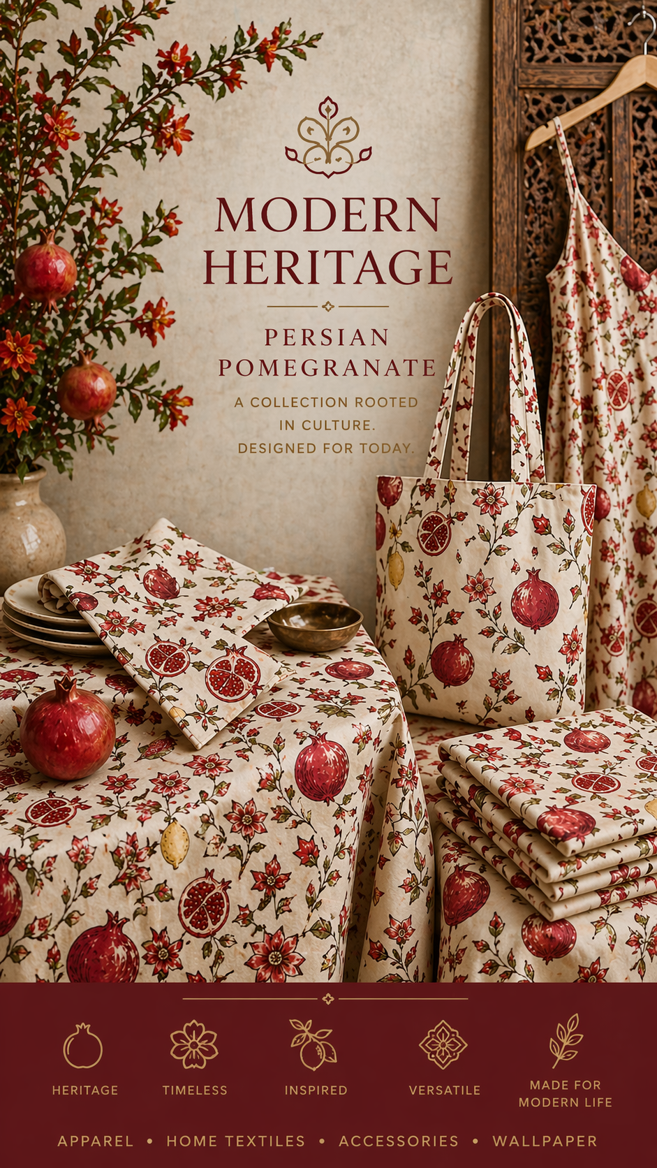 Modern Heritage: Persian Pomegranate Silk