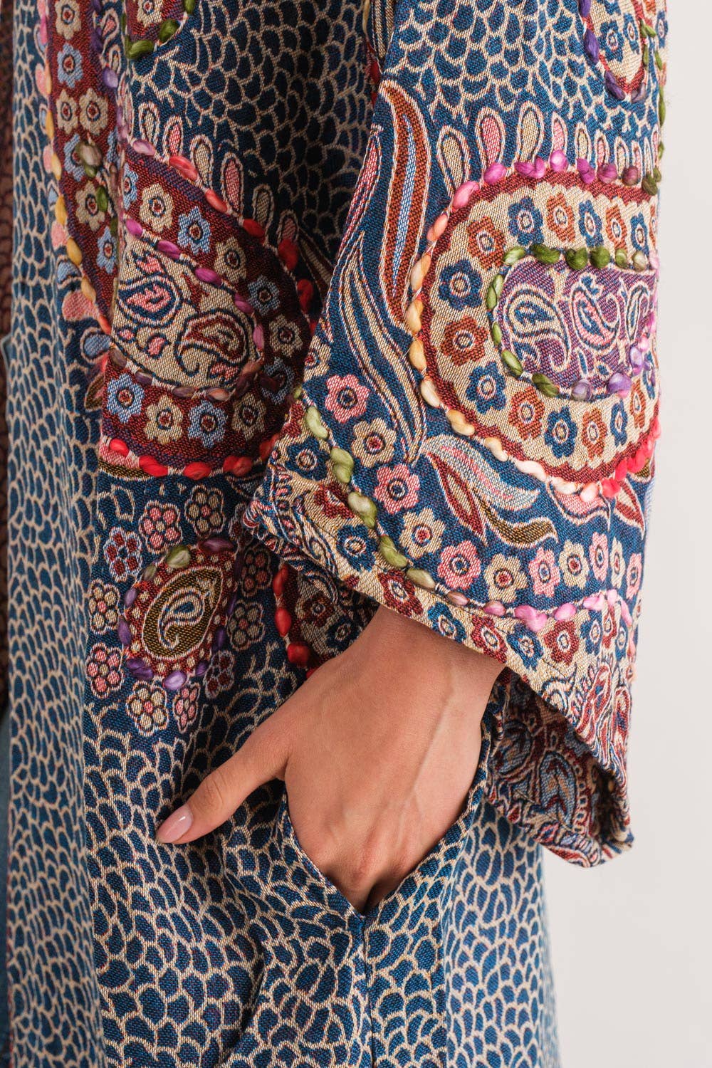 Rhea Navy Thick Stitch Duster- Coming Soon