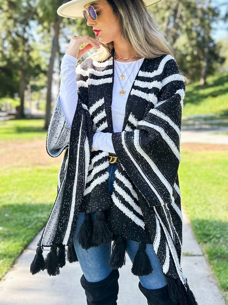 Texture Knit Chunky Tassel Cardigan–Boho Layer | Coming Soon