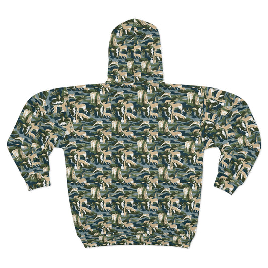 Camo Zip Hoodie - For the People Print