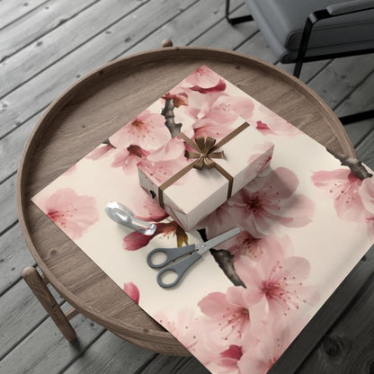 Pink Cherry Blossom Wrapping Paper