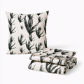 Piped Cushion Cover in Eel Frond Print