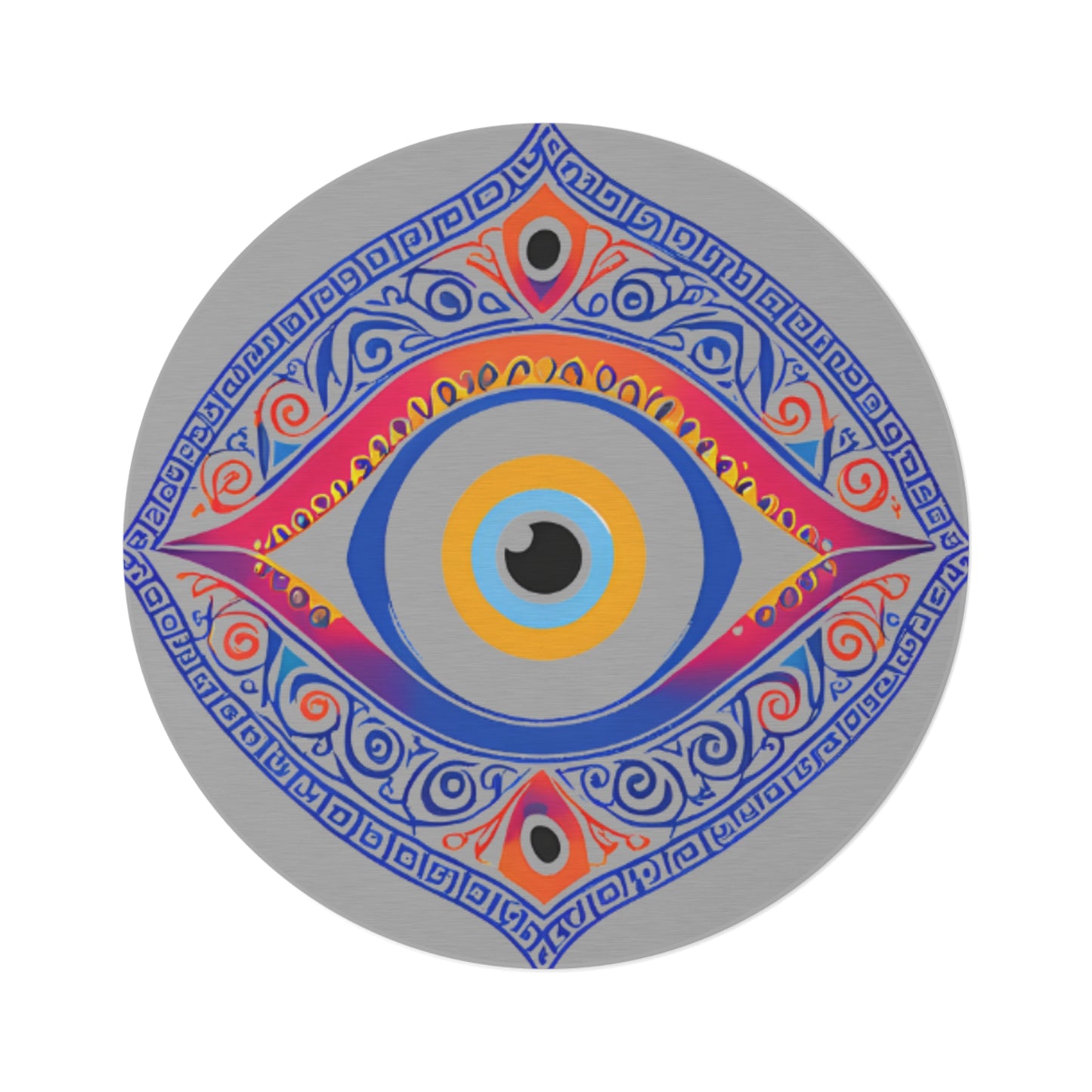 Fear No Evil Eye Round Area Rug