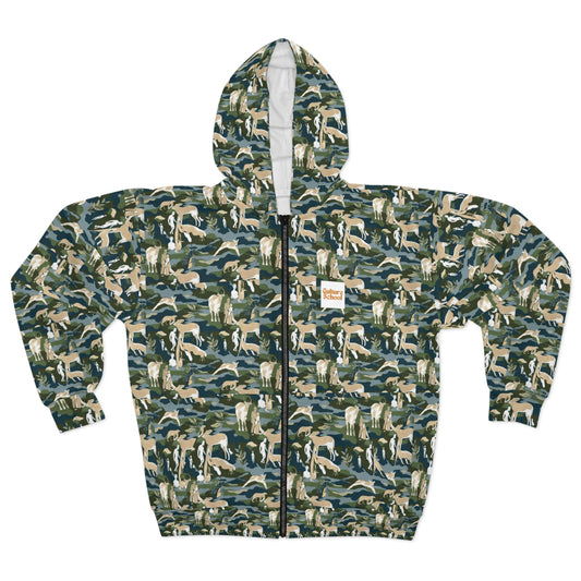 Camo Zip Hoodie - For the People Print