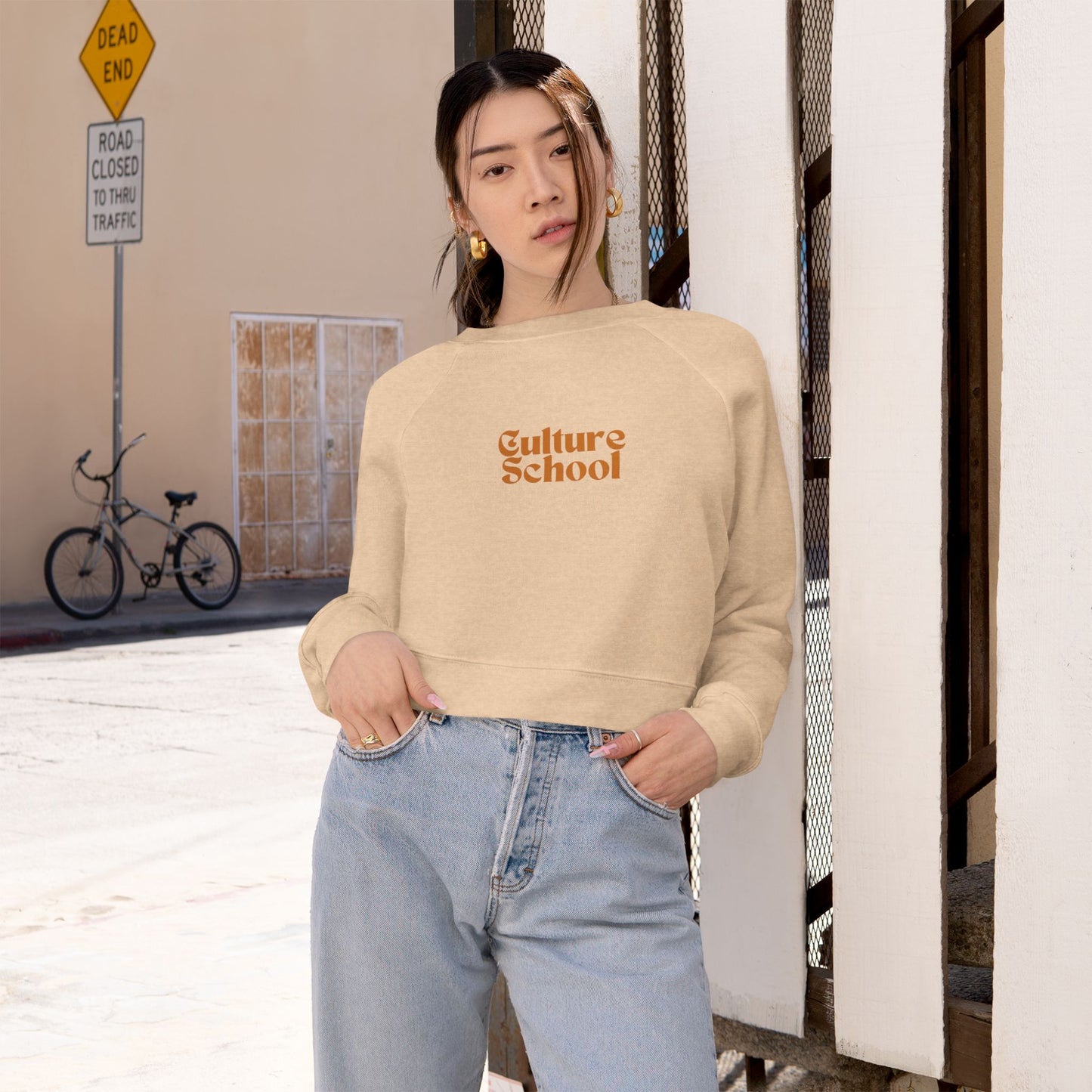 Cropped Raglan Sweatshirt