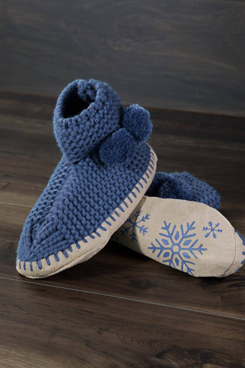 Hand knitted Snowflake Slipper Booties