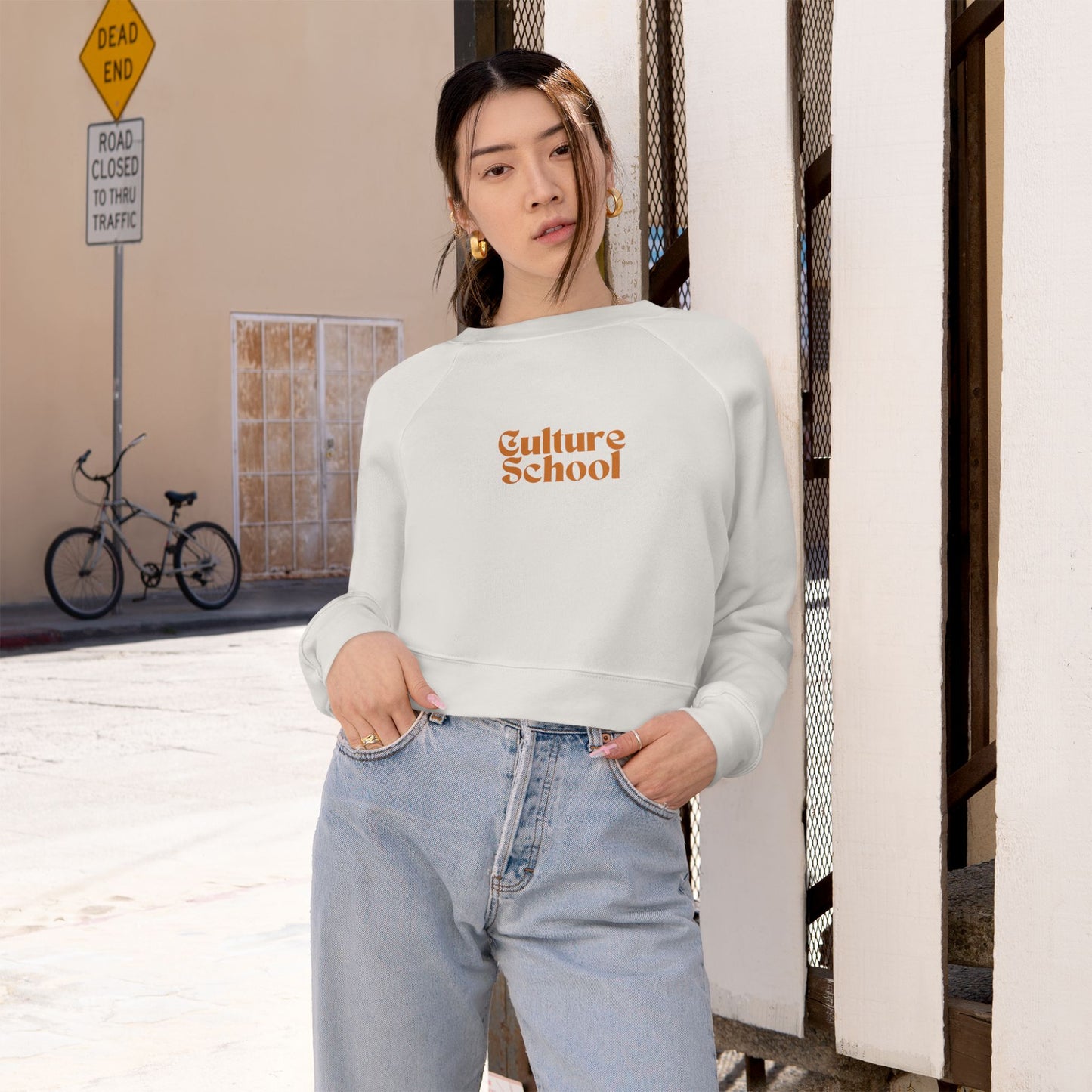 Cropped Raglan Sweatshirt