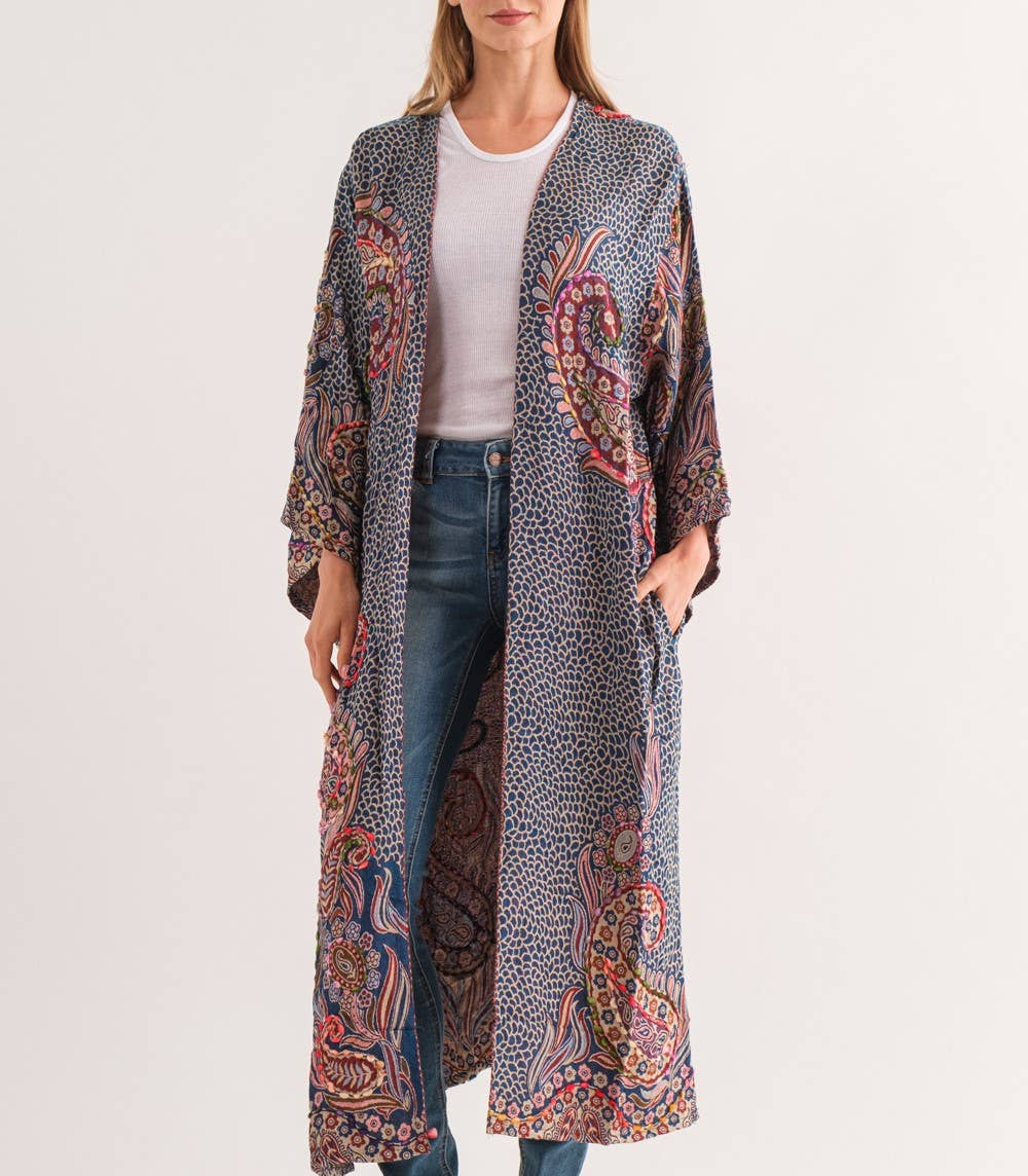 Rhea Navy Thick Stitch Duster- Coming Soon