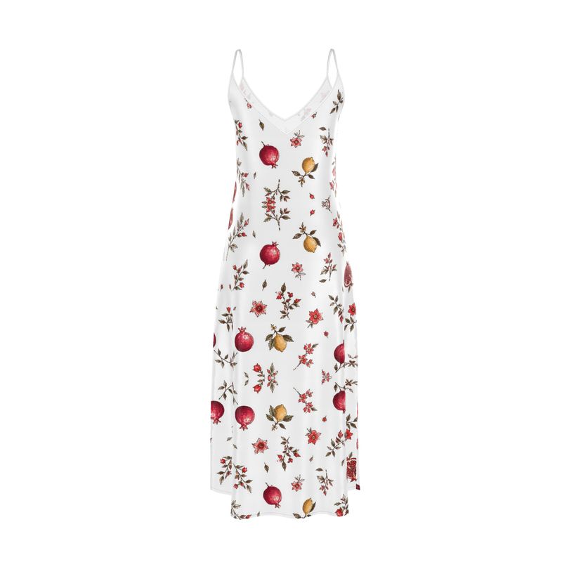 Modern Heritage: Persian Pomegranate Silk Slip Dress