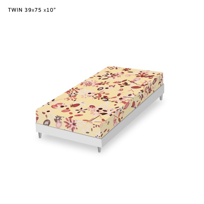 Persian Pomegranate Fitted Sheet- Lemon