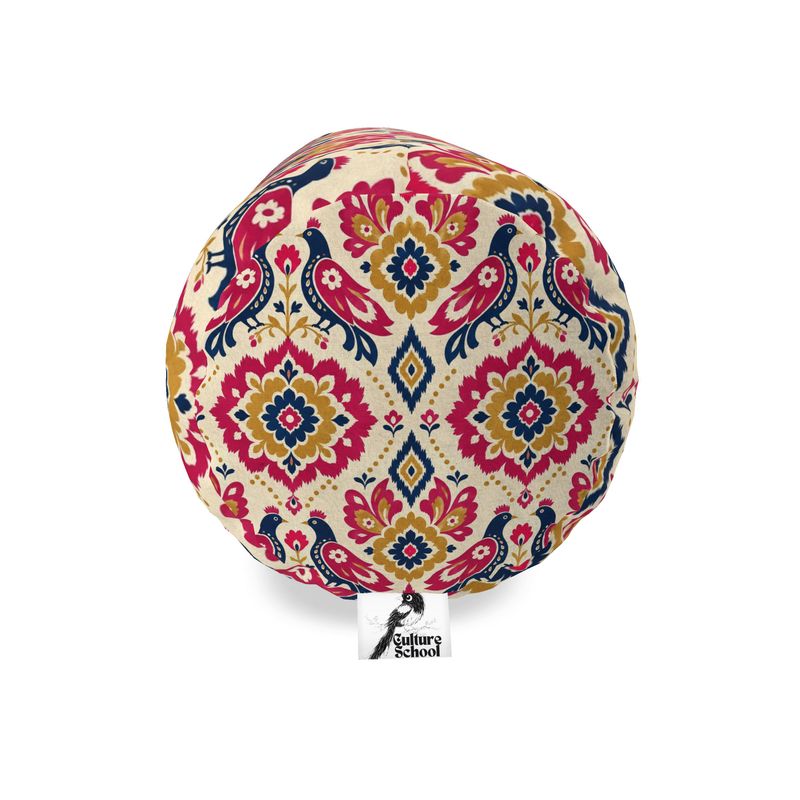 Big Bolster Pillow- Royal Magpie Print