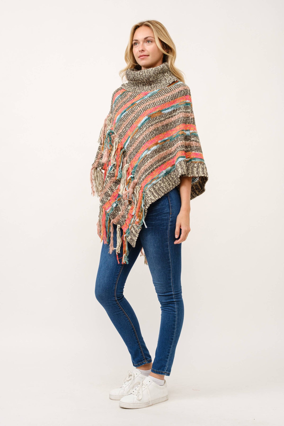 Gracie Knitted Fringe Pullover Poncho