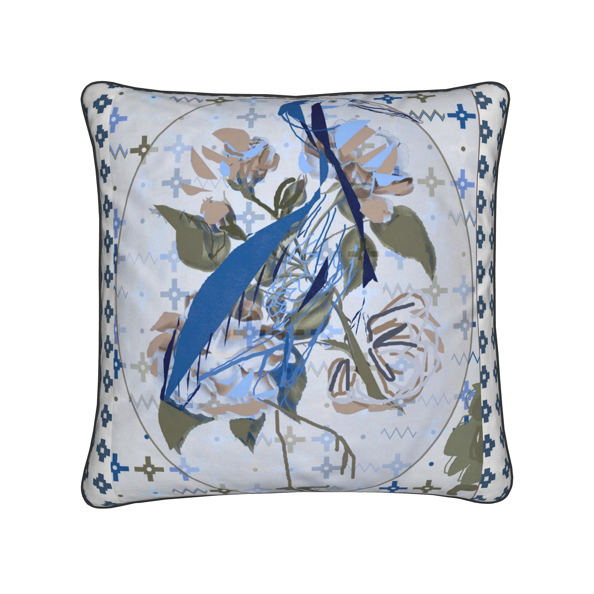 Cushion Cover | Andean Crane of the Cape | Santorini Limestone Blue