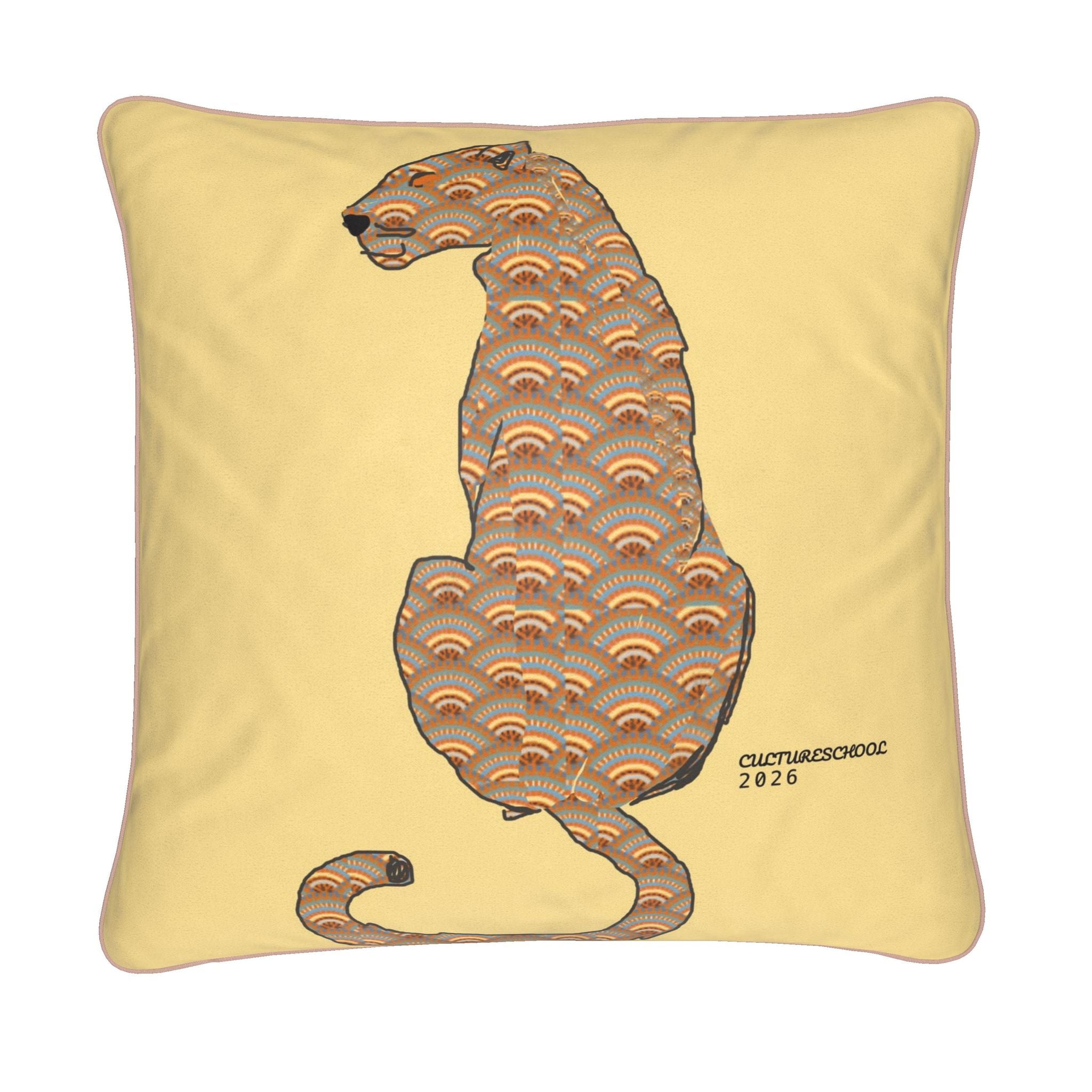 Piped Cushion Cover | Accra Kente Big Cat