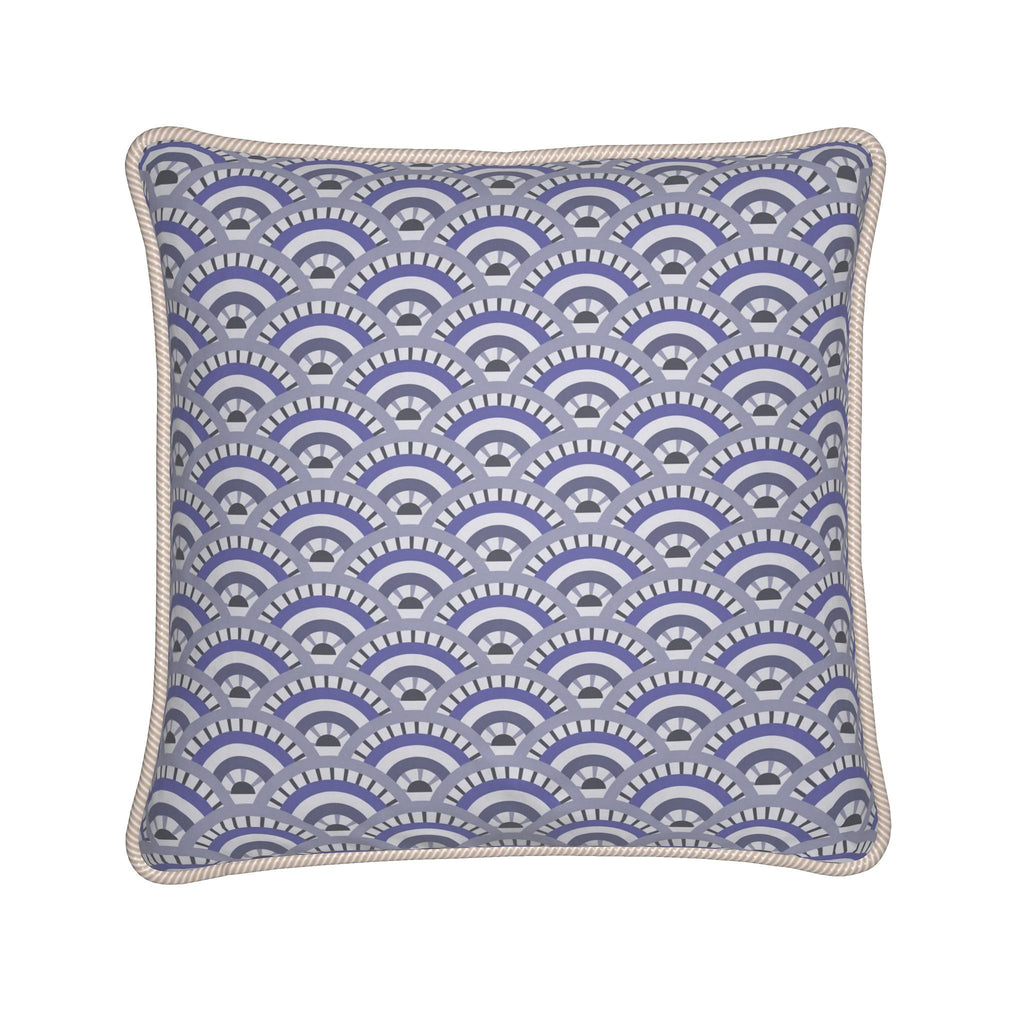 Luxury Piped Silk Pillow - 24 x 24 | Cape Cod Deco Shells