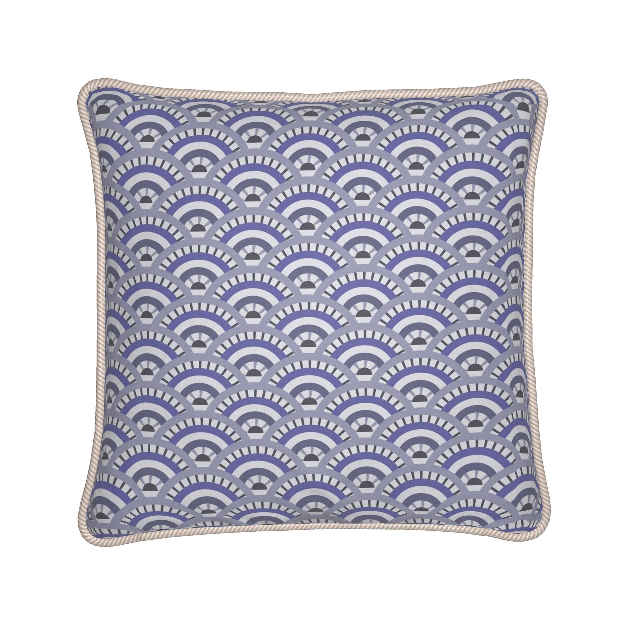 Luxury Piped Silk Pillow - 24 x 24 | Cape Cod Deco Shells