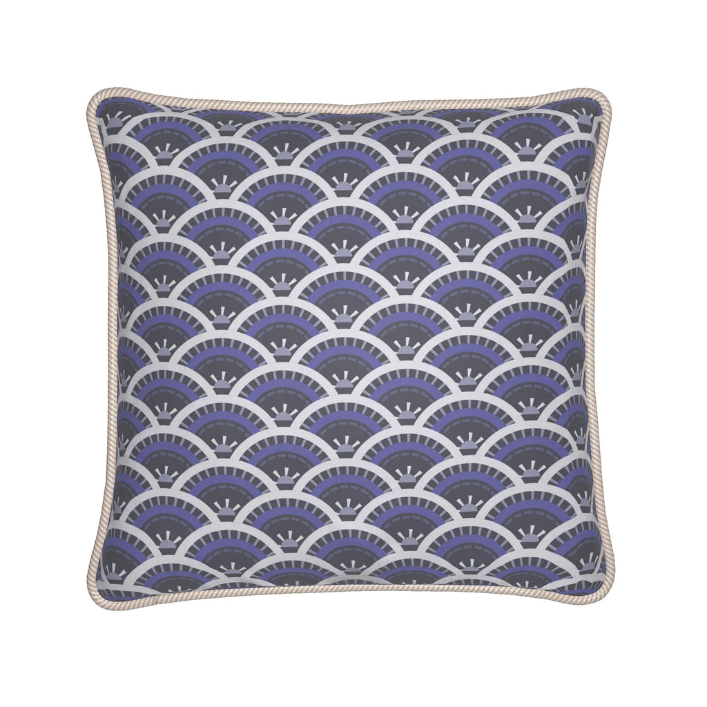 Luxury Piped Silk Pillow - Dark | Cape Cod Deco Shells