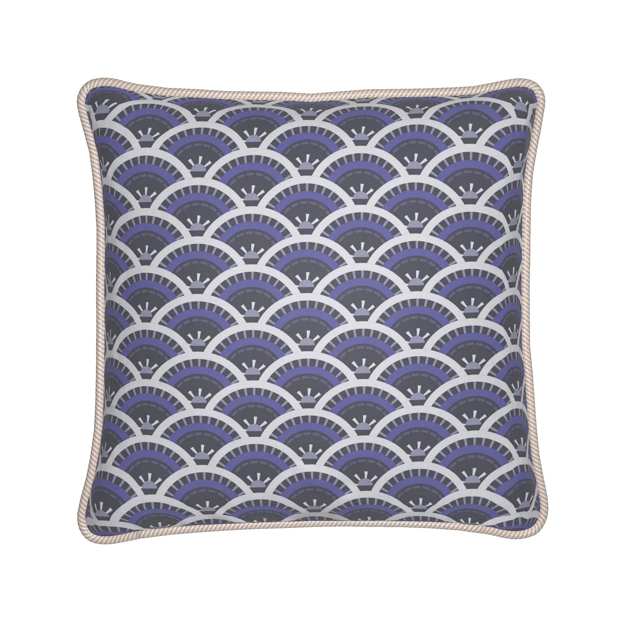 Luxury Piped Silk Pillow - Dark | Cape Cod Deco Shells