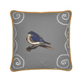 Luxury Piped Silk Pillow  mini | Old Silver Beach Magpie