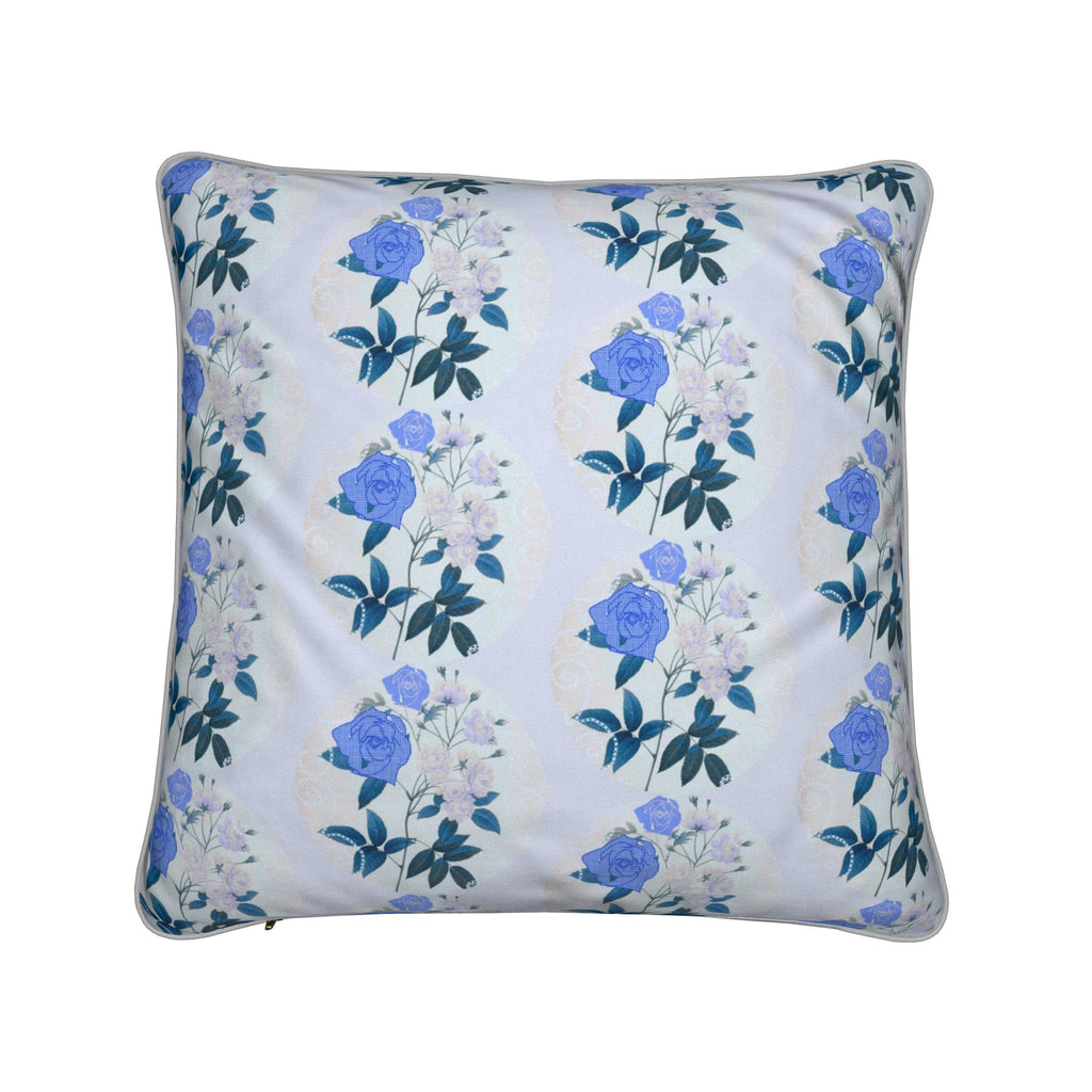 Piped Cushion Cover | Santorini Limestone Blue