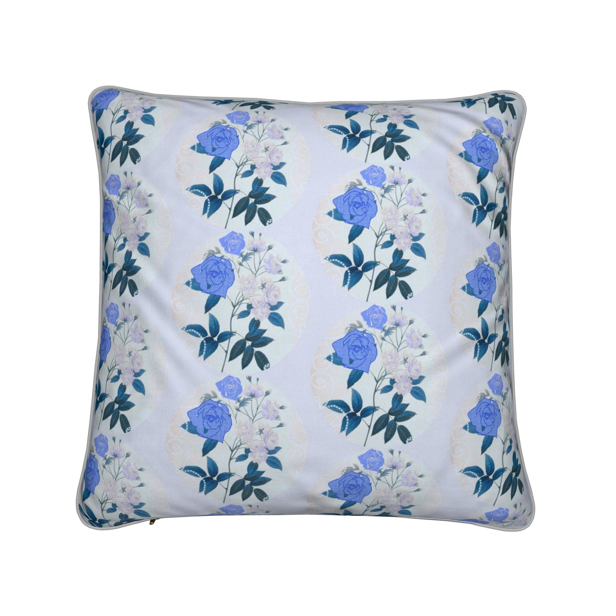 Piped Cushion Cover | Santorini Limestone Blue