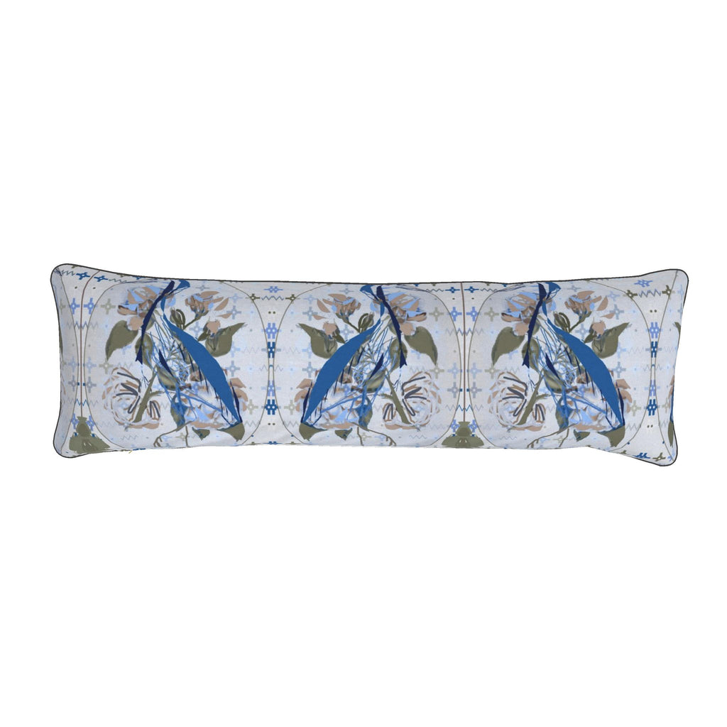 Piped Bolster Pillow | Cape Cod Crane | Santorini Limestone Blue