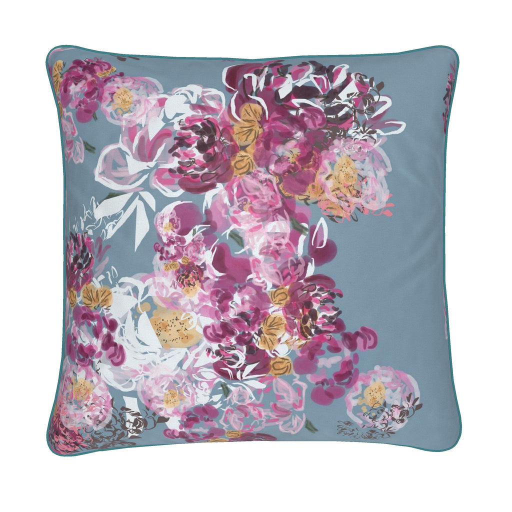 Reversible Piped Pillow Cover in Floral Print