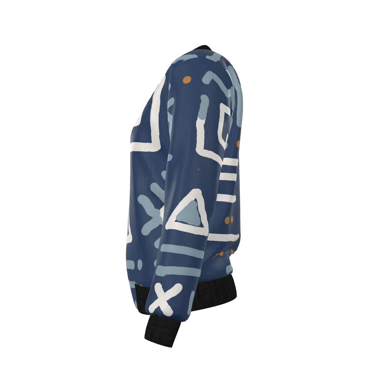 Women's Reversible Silk  Bomber Jacket | Blue Adinkra