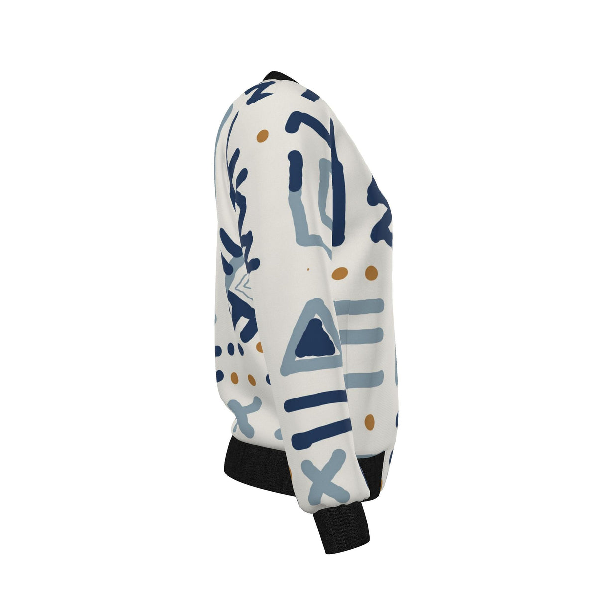 Women's Reversible Silk  Bomber Jacket | Blue Adinkra