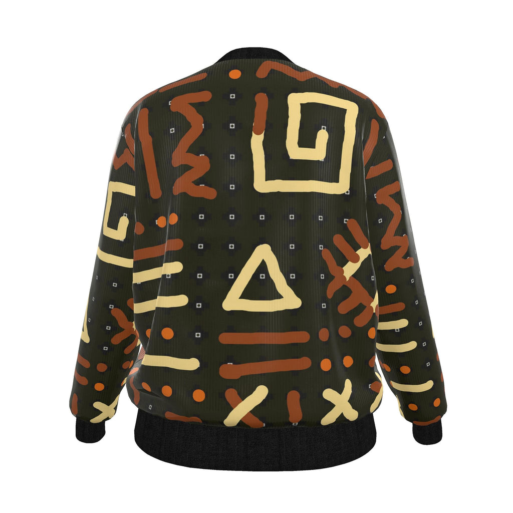 Women's Reversible Silk Bomber Jacket | Black Adinkra
