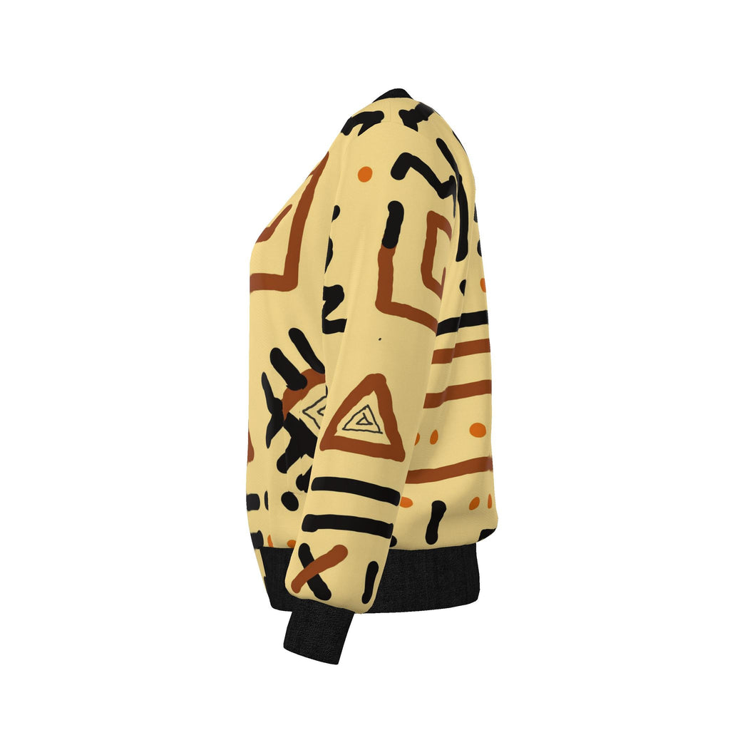 Women's Reversible Silk Bomber Jacket | Black Adinkra