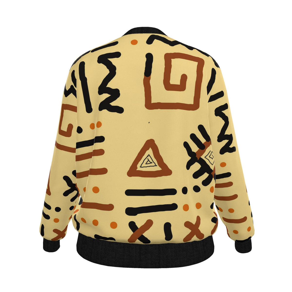 Women's Reversible Silk Bomber Jacket | Black Adinkra