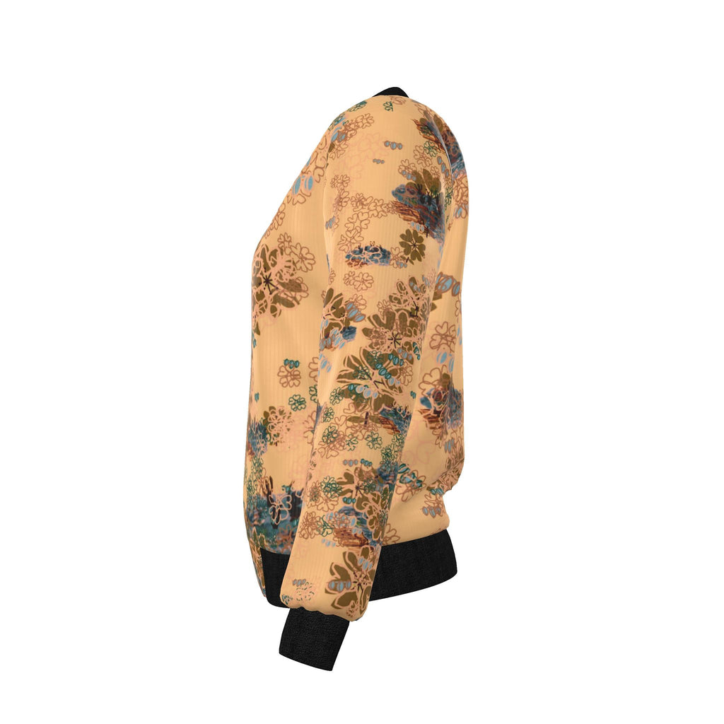 Women's Reversible Silk Bomber Jacket | Inkwell Toile Autumn