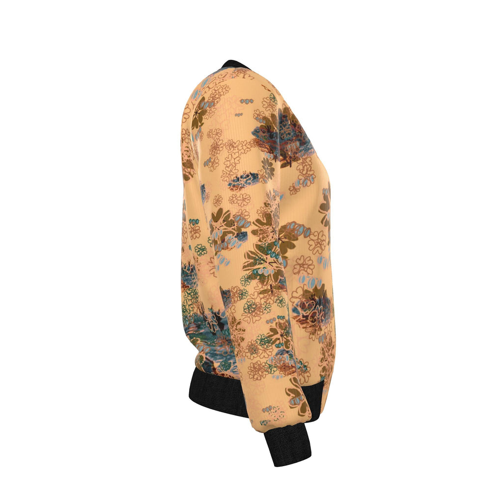 Women's Reversible Silk Bomber Jacket | Inkwell Toile Autumn