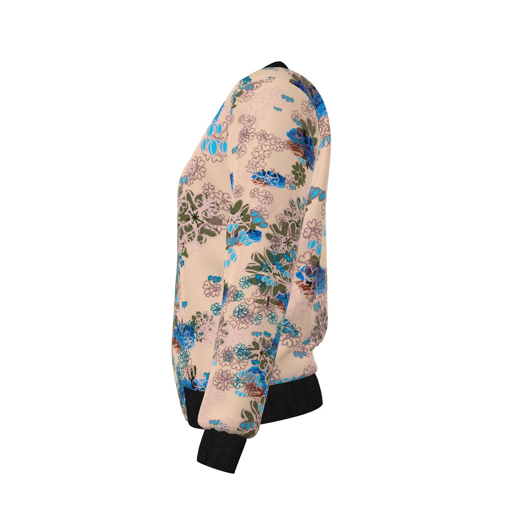 Women's Reversible Silk Bomber Jacket | Inkwell Toile Autumn