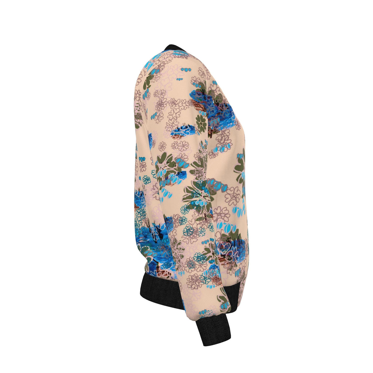Women's Reversible Silk Bomber Jacket | Inkwell Toile Autumn