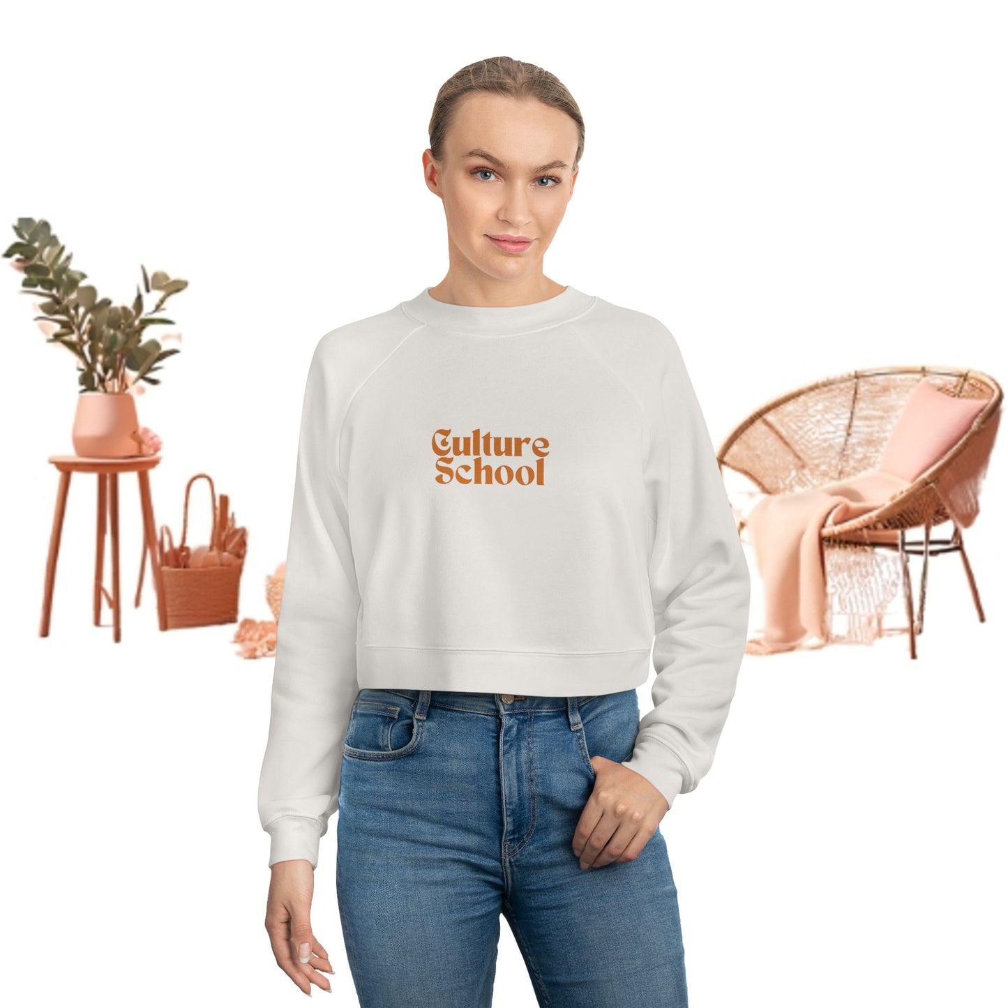 Cropped Raglan Sweatshirt