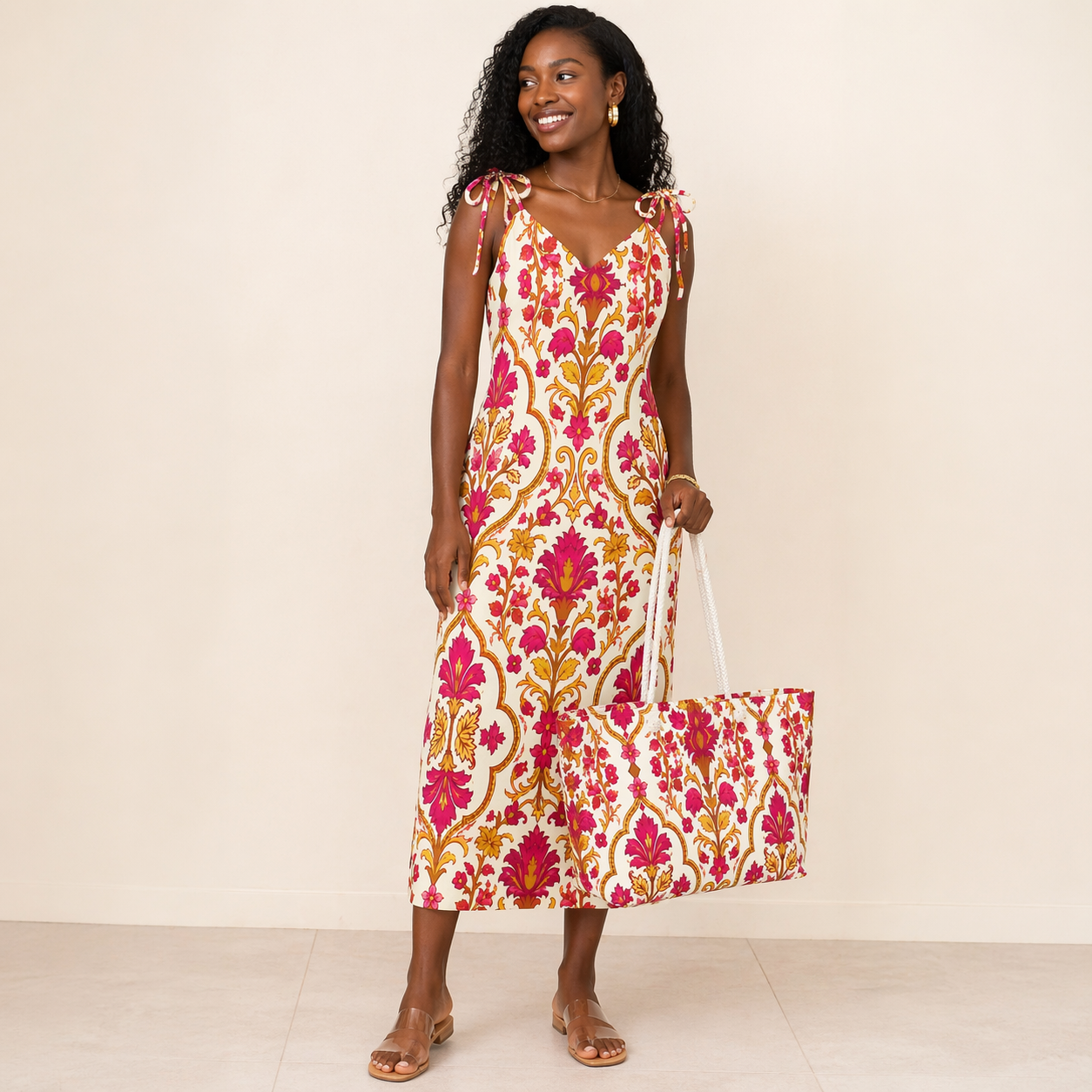 Firenze Fucshia midi dress