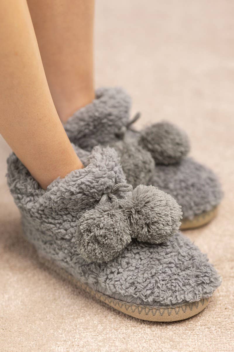 Cozy Pom-Pom Moccasin Booties