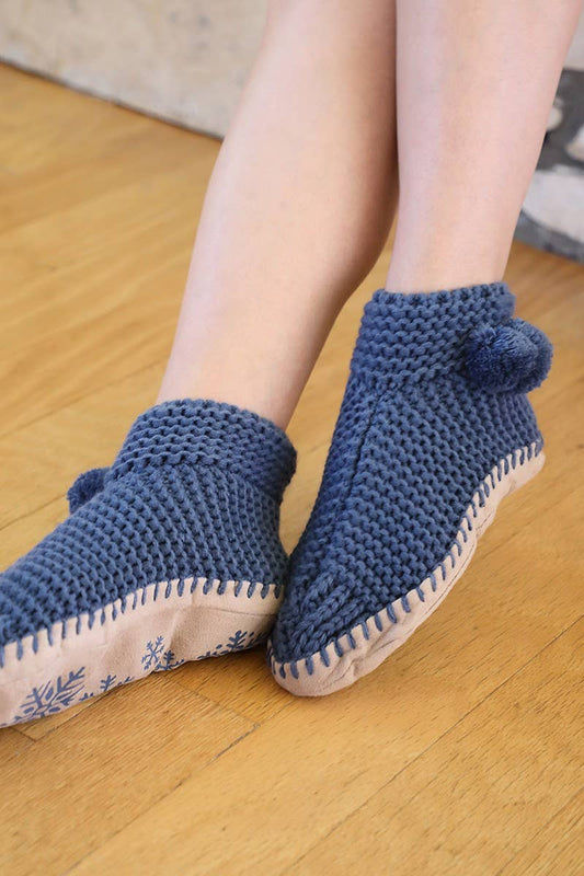 Hand knitted Snowflake Slipper Booties