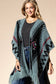 Fuzzy Knit Aztec Pattern Ruana with Tassels