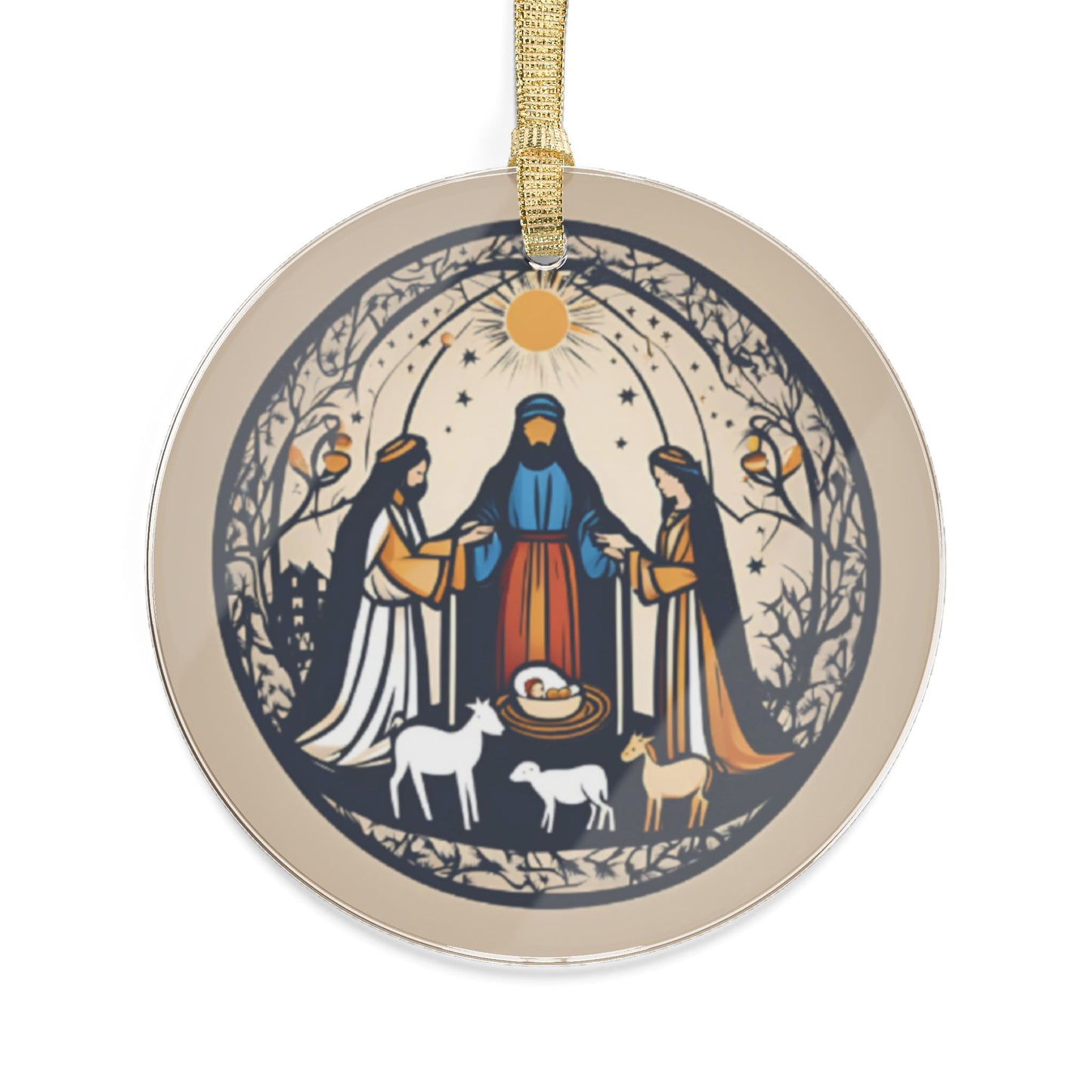 Serene Nativity Scene Ornament