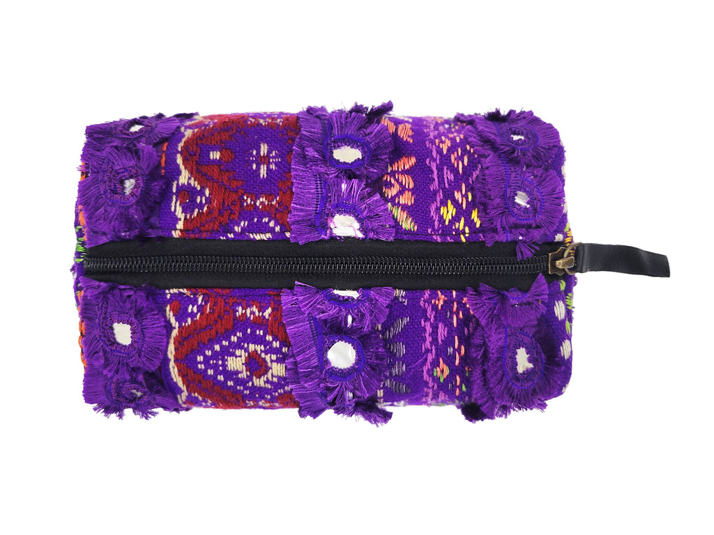 Carys Mirrored Cosmetic Cotton Bag Purple