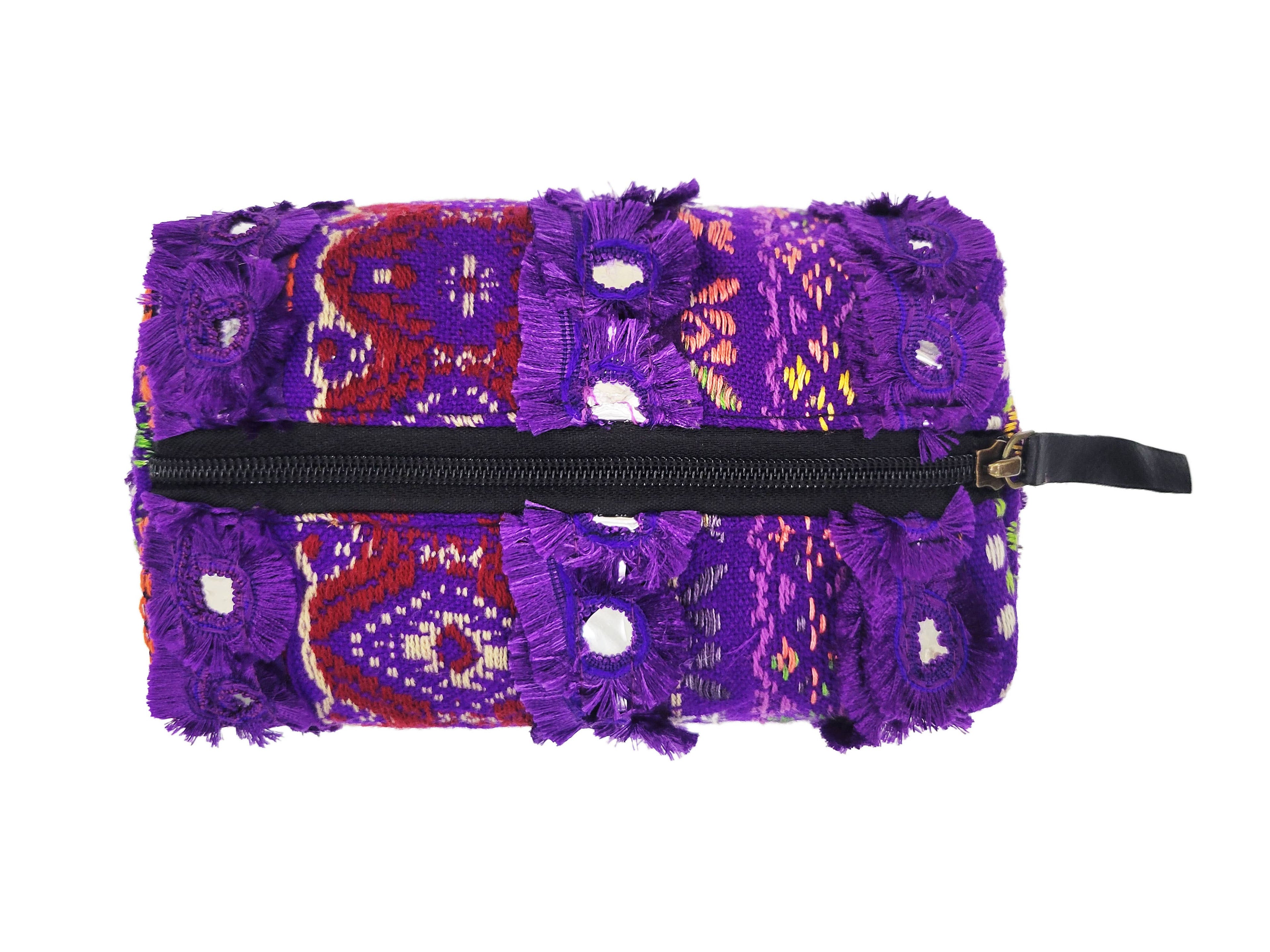 Carys Mirrored Cosmetic Cotton Bag Purple