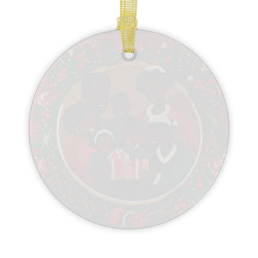 Black Family Glass Ornament