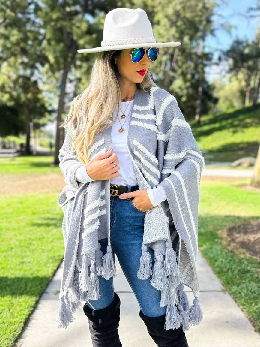 Texture Knit Chunky Tassel Cardigan–Boho Layer | Coming Soon