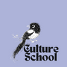 Logo of Culture School with a stylized bird illustration on a white background