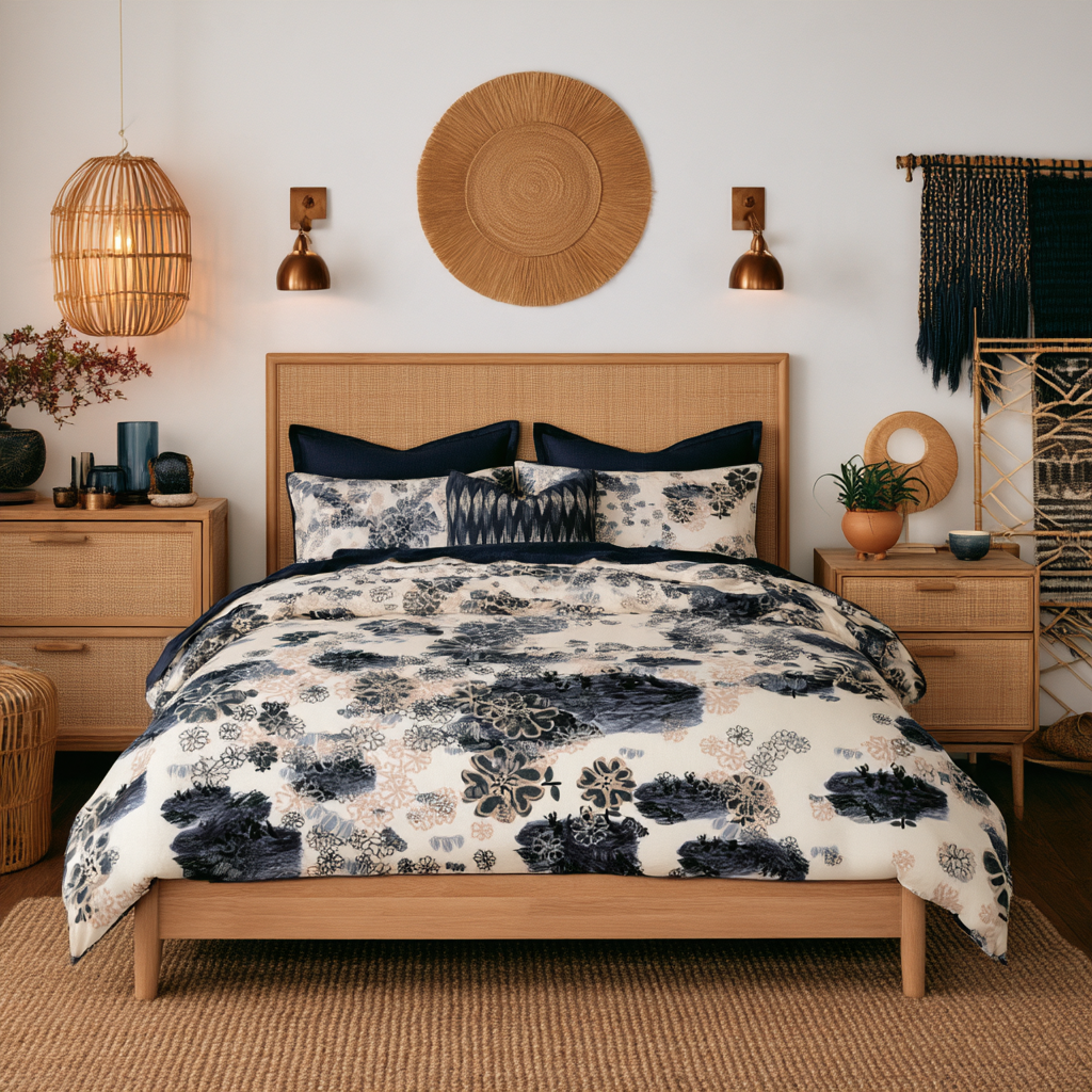 Toile Pillow with Inkwell Print