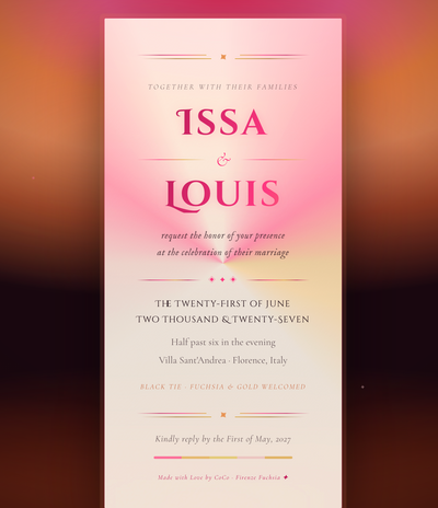 2 Piece Digital Invitation Suite | Modern Heritage - Firenze Fuchsia